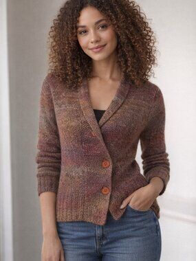 Paraphrase Brown and Pink Ombre Button Cardigan